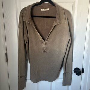Free People Women's Tan Long Sleeve Top